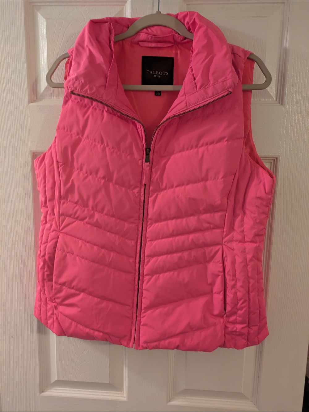 Talbots Pink Quilted Puffer Vest Women's Size Lp